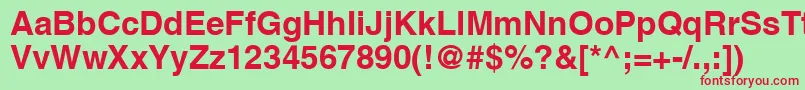AgHelveticaBold Font – Red Fonts on Green Background
