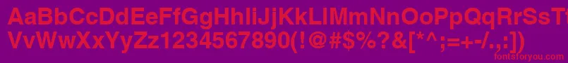 AgHelveticaBold Font – Red Fonts on Purple Background