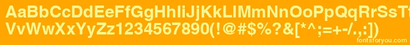 AgHelveticaBold Font – Yellow Fonts on Orange Background