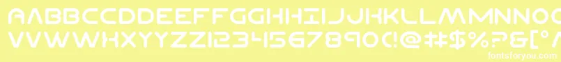 Planetncompact Font – White Fonts on Yellow Background