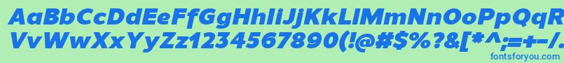 Police UnimanBlackitalic – polices bleues sur fond vert