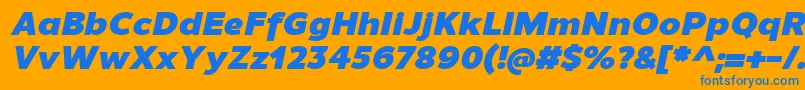 UnimanBlackitalic Font – Blue Fonts on Orange Background