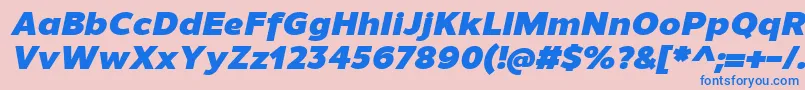 UnimanBlackitalic Font – Blue Fonts on Pink Background