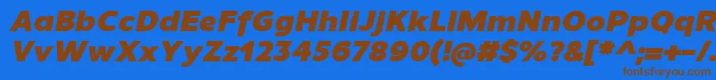 UnimanBlackitalic Font – Brown Fonts on Blue Background
