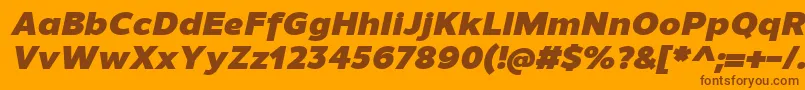 UnimanBlackitalic Font – Brown Fonts on Orange Background
