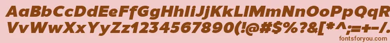Police UnimanBlackitalic – polices brunes sur fond rose