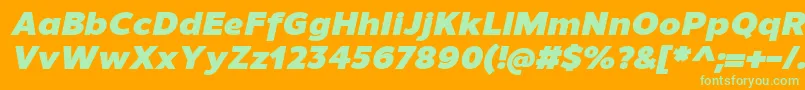 UnimanBlackitalic Font – Green Fonts on Orange Background