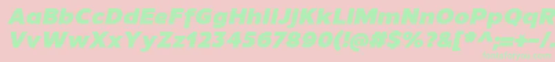 UnimanBlackitalic Font – Green Fonts on Pink Background