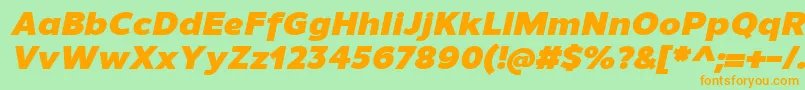 UnimanBlackitalic Font – Orange Fonts on Green Background