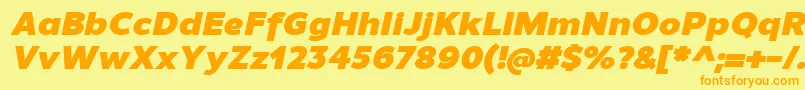 UnimanBlackitalic Font – Orange Fonts on Yellow Background