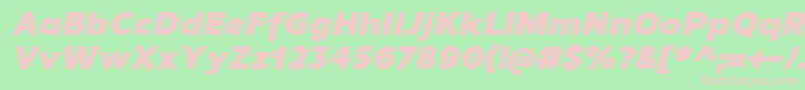 Fonte UnimanBlackitalic – fontes rosa em um fundo verde