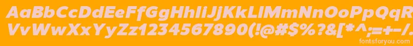 UnimanBlackitalic Font – Pink Fonts on Orange Background