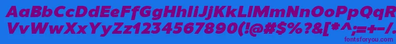 UnimanBlackitalic Font – Purple Fonts on Blue Background