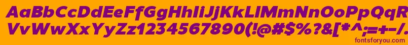 UnimanBlackitalic Font – Purple Fonts on Orange Background