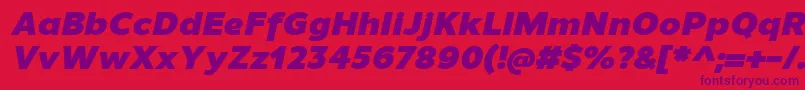 UnimanBlackitalic Font – Purple Fonts on Red Background