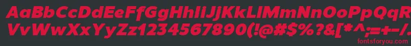 UnimanBlackitalic-fontti – punaiset fontit mustalla taustalla
