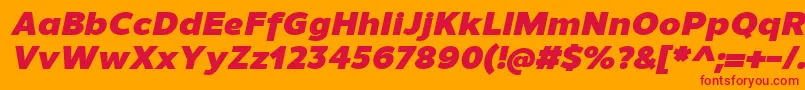 UnimanBlackitalic Font – Red Fonts on Orange Background