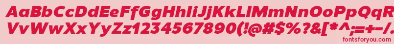 フォントUnimanBlackitalic – ピンクの背景に赤い文字