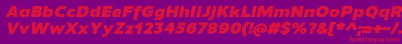 UnimanBlackitalic Font – Red Fonts on Purple Background