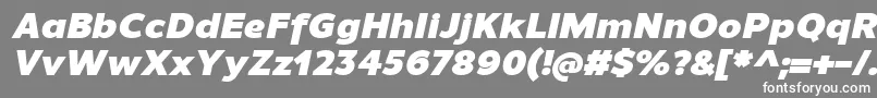 Czcionka UnimanBlackitalic – białe czcionki na szarym tle