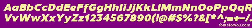 UnimanBlackitalic Font – Yellow Fonts on Purple Background