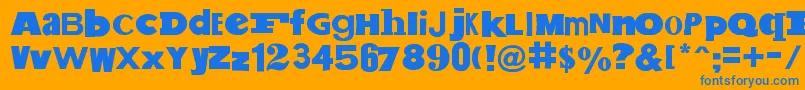 SaltPetNonEroded Font – Blue Fonts on Orange Background