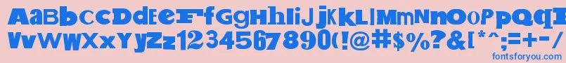 SaltPetNonEroded Font – Blue Fonts on Pink Background
