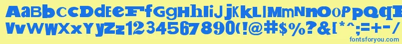 SaltPetNonEroded Font – Blue Fonts on Yellow Background