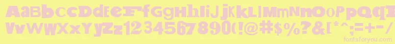 SaltPetNonEroded Font – Pink Fonts on Yellow Background