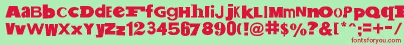 SaltPetNonEroded Font – Red Fonts on Green Background