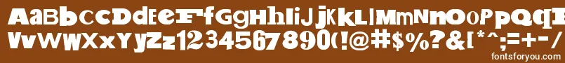 SaltPetNonEroded-Schriftart – Weiße Schriften auf braunem Hintergrund