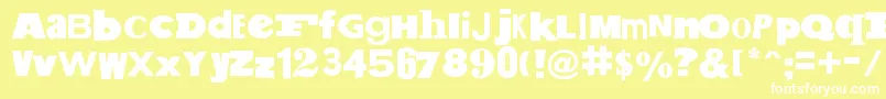 SaltPetNonEroded Font – White Fonts on Yellow Background