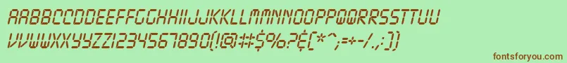TickingtimebombbbItal Font – Brown Fonts on Green Background