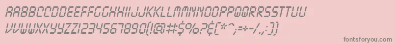 TickingtimebombbbItal Font – Gray Fonts on Pink Background