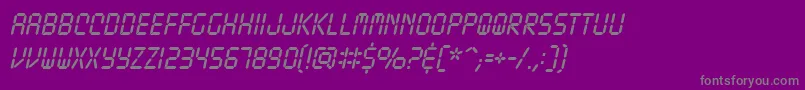 Czcionka TickingtimebombbbItal – szare czcionki na fioletowym tle