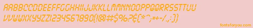 TickingtimebombbbItal-Schriftart – Orangefarbene Schriften auf rosa Hintergrund