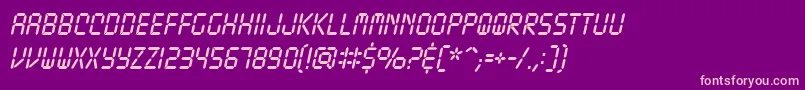 TickingtimebombbbItal-Schriftart – Rosa Schriften auf violettem Hintergrund