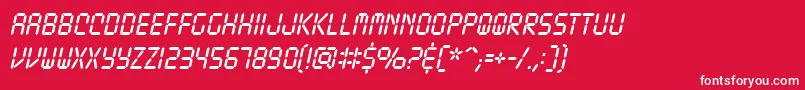 TickingtimebombbbItal Font – White Fonts on Red Background