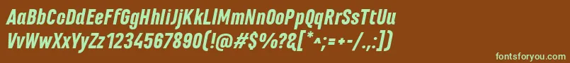 MarianinaFyBlackItalic Font – Green Fonts on Brown Background