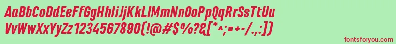 MarianinaFyBlackItalic Font – Red Fonts on Green Background