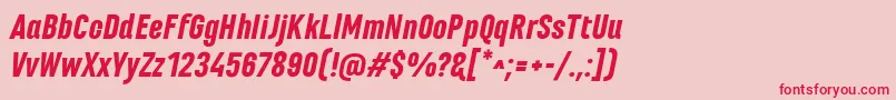 MarianinaFyBlackItalic Font – Red Fonts on Pink Background