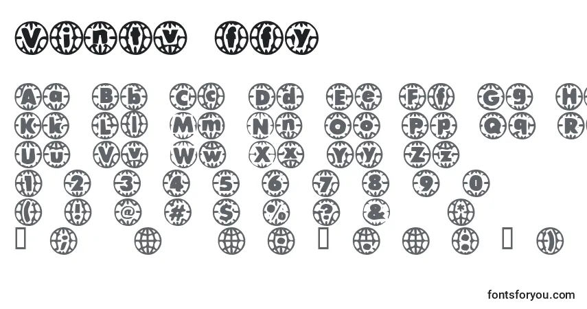 A fonte Vintv ffy – alfabeto, números, caracteres especiais