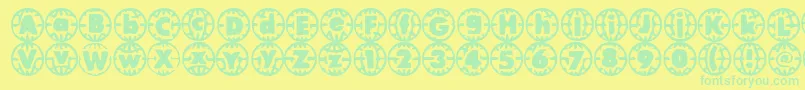 Vintv ffy Font – Green Fonts on Yellow Background