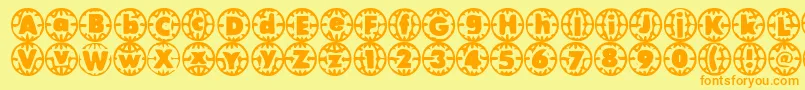 Vintv ffy Font – Orange Fonts on Yellow Background