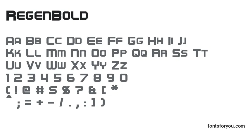RegenBold Font – alphabet, numbers, special characters