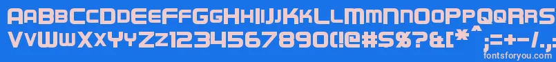 フォントRegenBold – ピンクの文字、青い背景