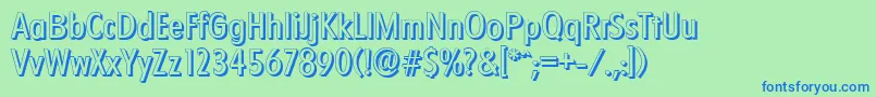 FloridashadowRegular Font – Blue Fonts on Green Background