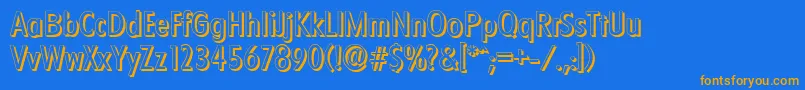 FloridashadowRegular Font – Orange Fonts on Blue Background