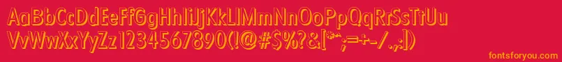 FloridashadowRegular Font – Orange Fonts on Red Background