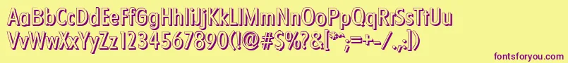 FloridashadowRegular Font – Purple Fonts on Yellow Background